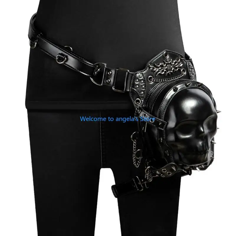 X4YC ยุคกลางเข็มขัดกระเป๋าสำหรับชายหญิง, Steampunk ยุคกลางเข็มขัดกระเป๋า Steampunk เอวกระเป๋าต้นขากระเป๋าไหล่ Crossbody กระเป๋า