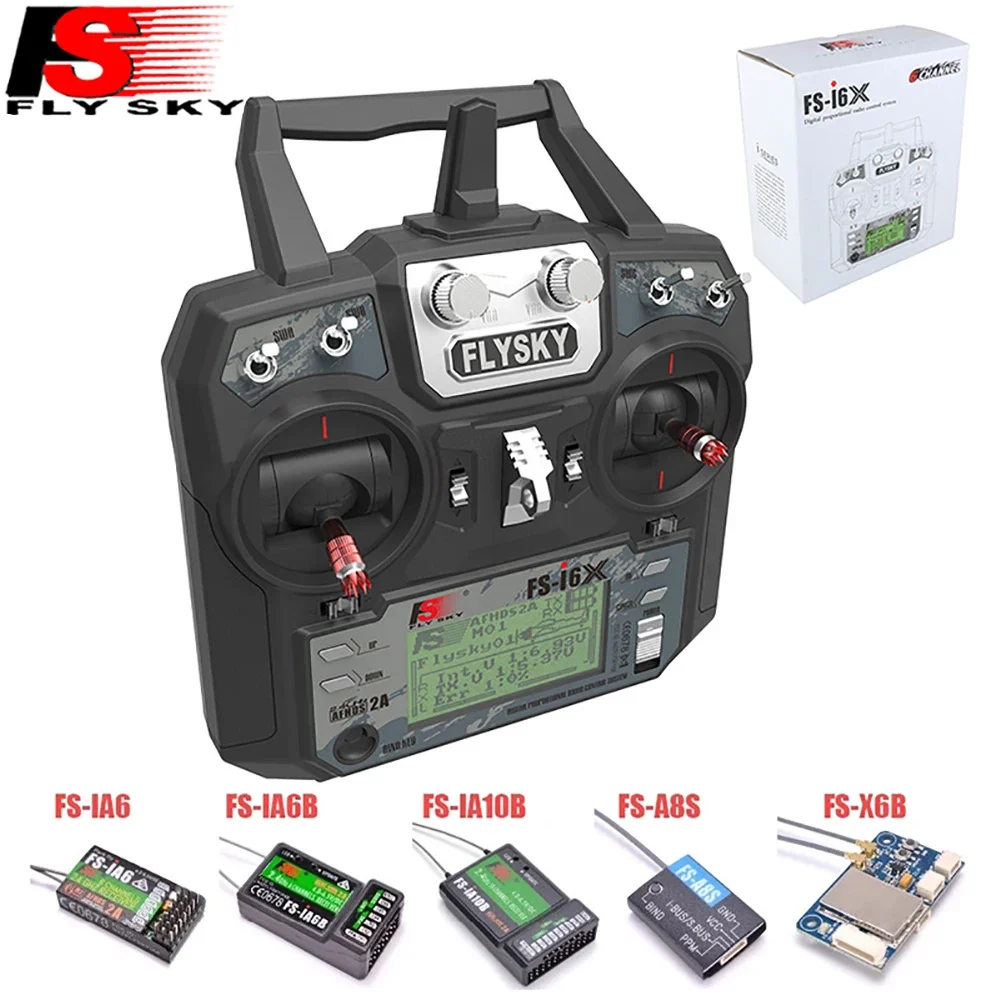 

Flysky FS-i6X 10CH 2.4GHz AFHDS 2A RC Transmitter With FS-iA6B FS-iA10B FS-X6B FS-A8S Receiver For Rc Airplane