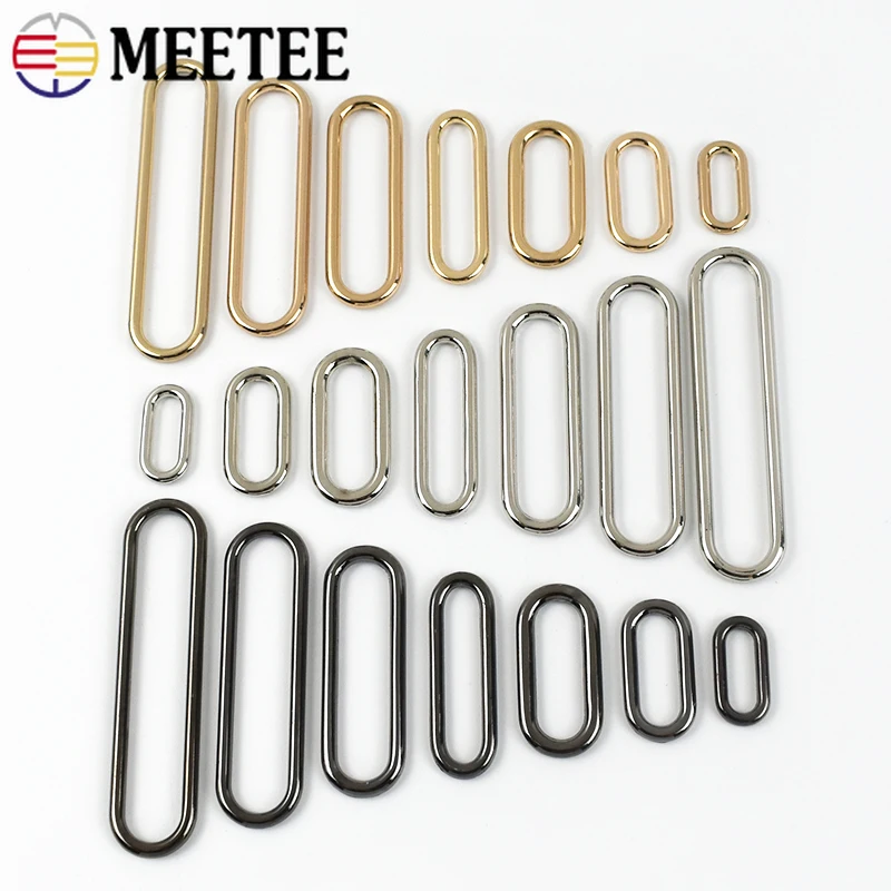 10Pcs Meetee 15-60mm Metal Buckles O Ring Handbag Oval Connect Hook Bag Strap Belt Clasp Shoes Leather Buckle Hardware Accessory