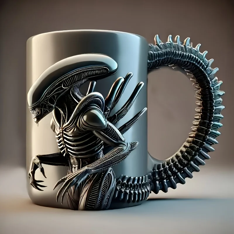 

Alien Skull Steel Tumbler - 3D Skeletal Design Vacuum Cup for Sci-Fi Fans, Halloween/Christmas Gift
