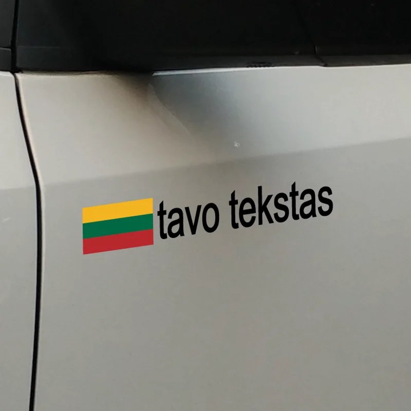 For Lithuania Flag Custom Text or Name Decorative Sticker Waterproof Reflective Car Motorcycle Exterior Accessories