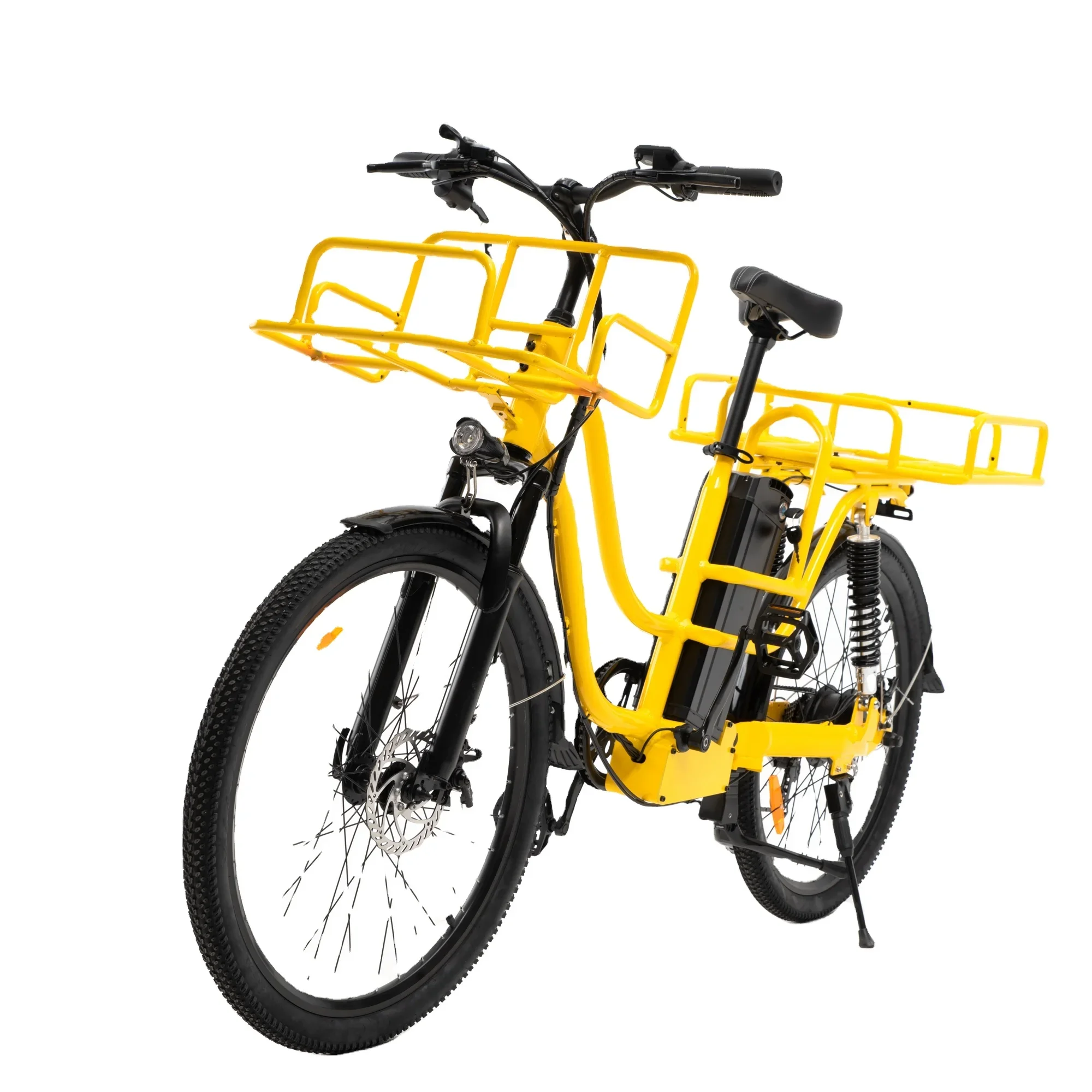 26"*1.95 Wheel 500W 48V 20Ah 50km/h Aluminum Alloy Frame Full Suspension 7 Speeds Electric Cargo Bike Electric Delivery Bike