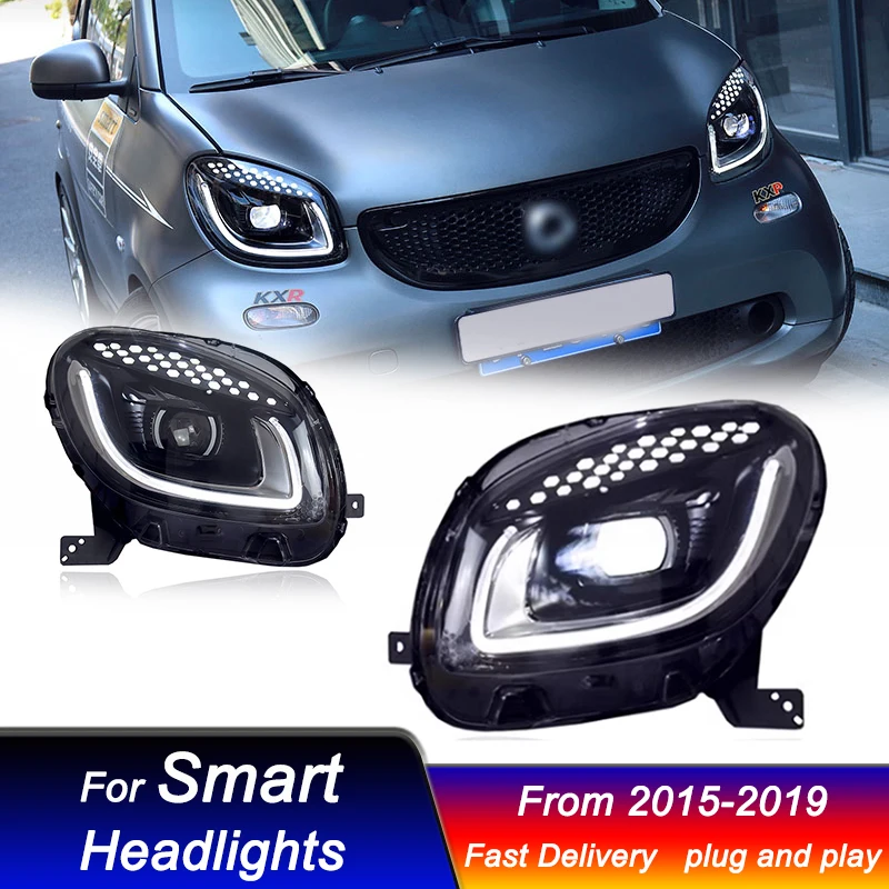 المصابيح الأمامية للسيارة لمرسيدس بنز الذكية 2015-2019 نمط جديد كامل LED رئيس مصباح ترقية DRL إشارة ديناميكية مجموعة الضوء الأمامي