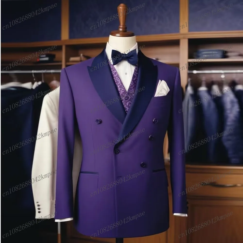 

New Purple Men Blazer Business Formal Occasion Office Coat Casual Work Prom Single Jacket Wedding Party Fashion Male Suit C10