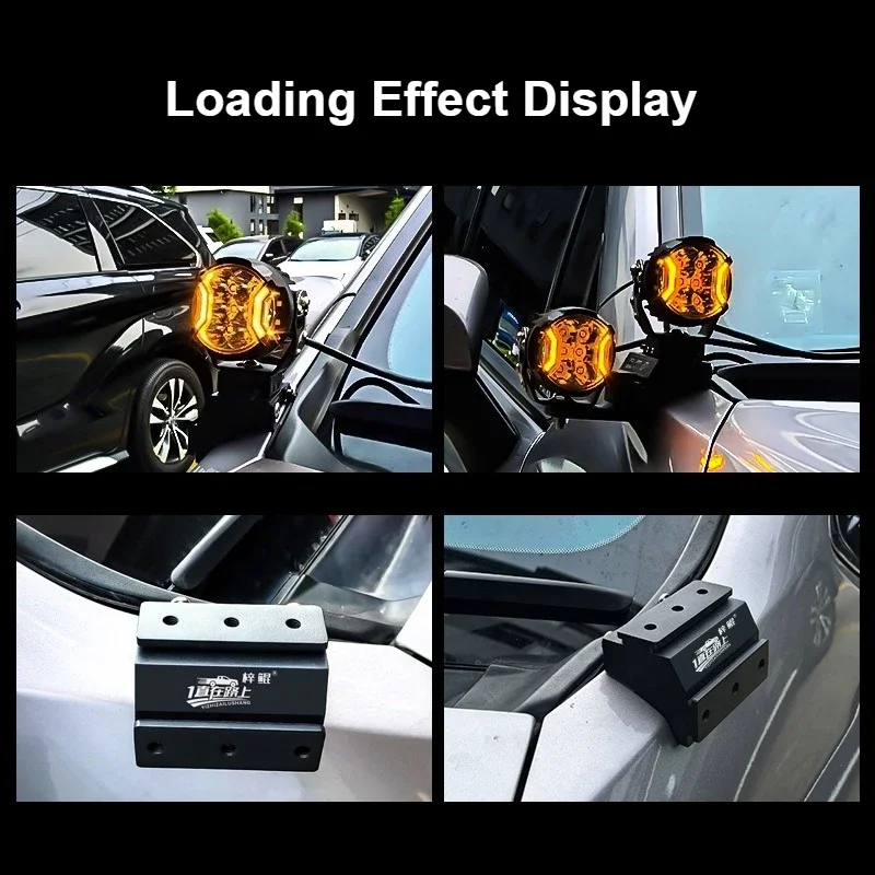 For Toyota Sienna Car A-Pillar Dual Light Quick-Release Stand Modified Front Hood LED Spotlights Expansion Bracket Accessories
