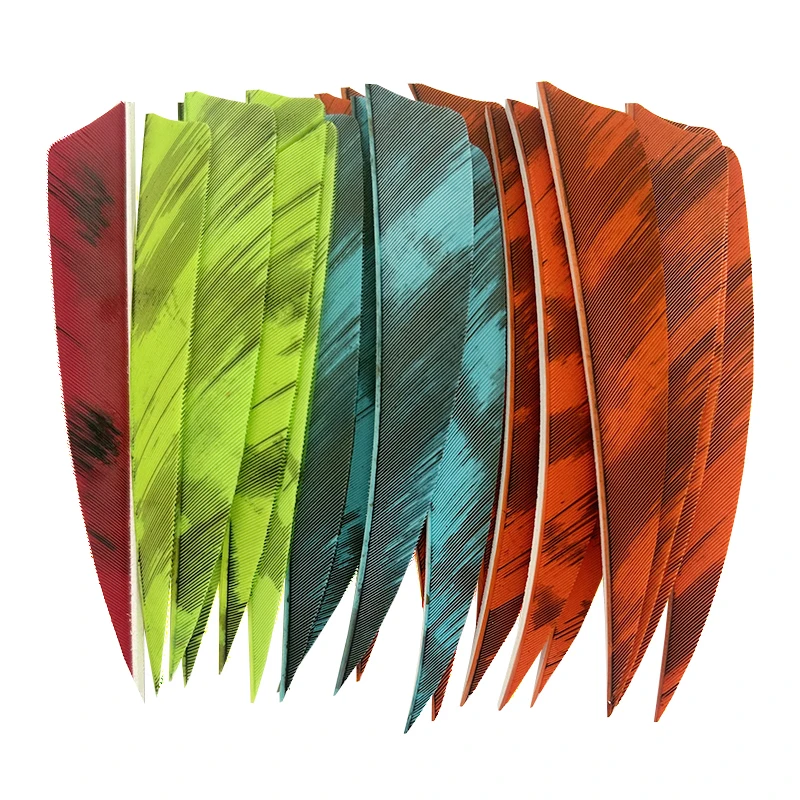 

50 шт. 3/4/5 фланцы для стрельбы из лука, турецкие перья для стрел, камуфляжный цветной щит, прямое крыло для охотничьих стрел, аксессуары