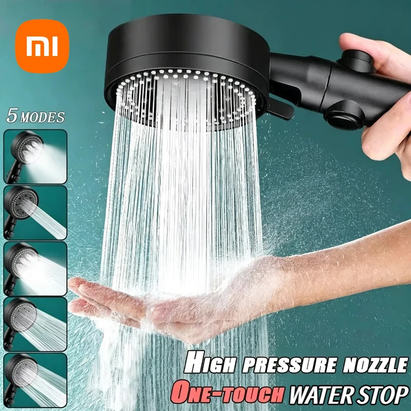 Cabezal de Ducha Xiaomi Ajustable de Alta Presión, Rociador Manual con 5 Modos, Ahorro de Agua, Colgable, Accesorios de Baño 2026
