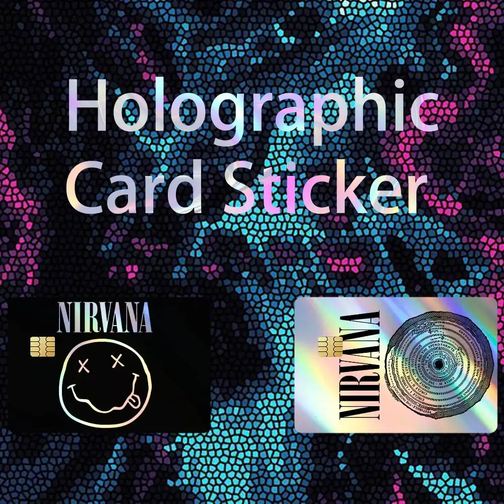 Nirvana Rock Band Logo Cool  Laser Holographic No Fade Credit Bank Debit Card Skin Sticker Film