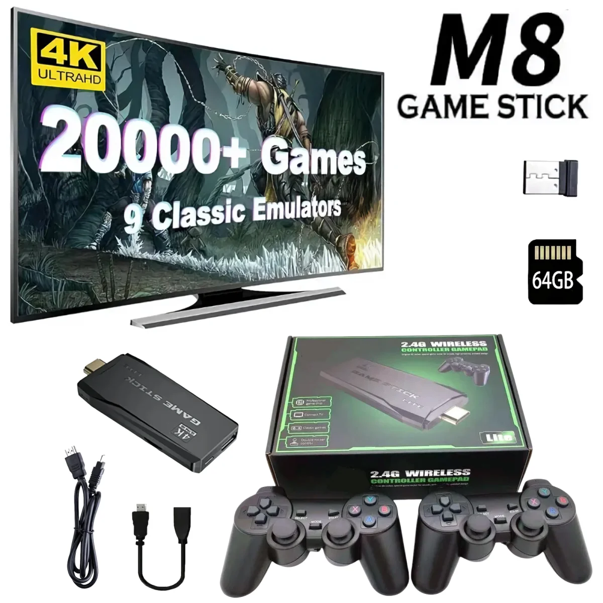 20000+ Games 64GB Video Game Sticks