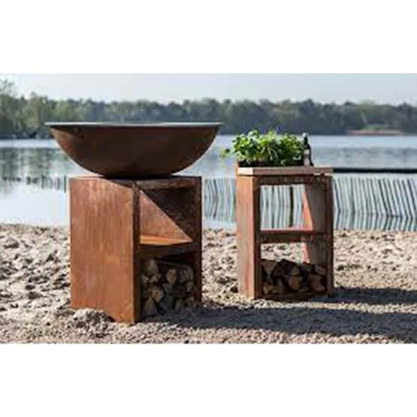 Customized outdoor corten steel barbecue grill garden metal fire pit indoor charcoal fire brazier