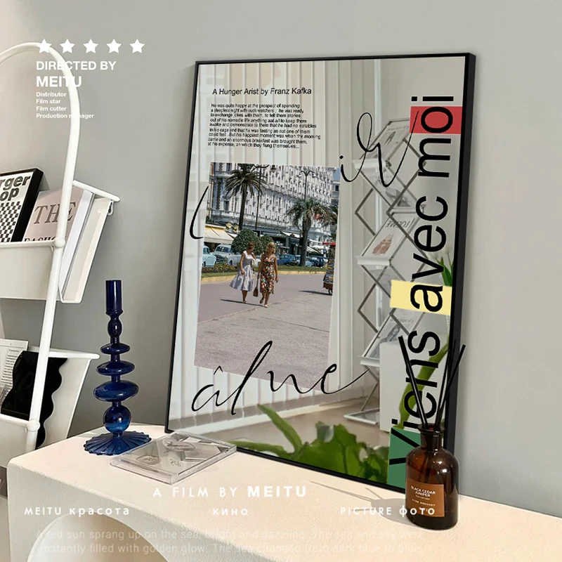 

Decoration Aesthetic Mirror Modern Square Custom Nordic Bathroom Mirror Living Room Bedroom Korean Style Spiegels Home Products