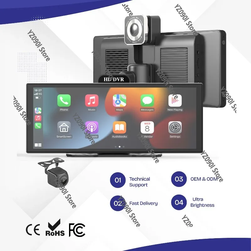 

Universal 10.26" Portable Car Display Touch Screen Support Carplay Android Auto