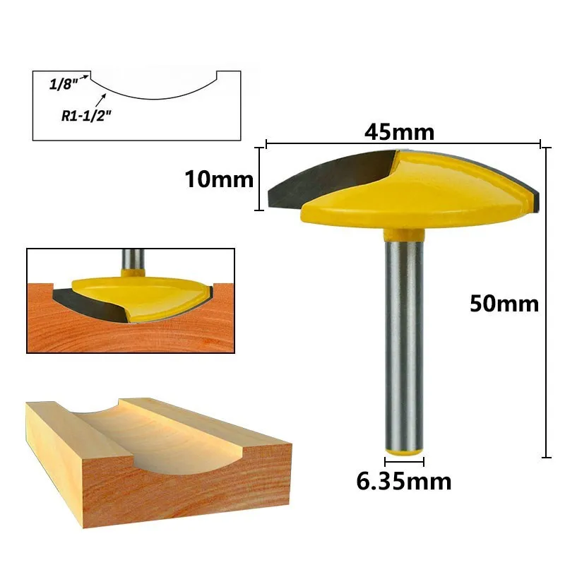 1PC 6.35/8mm Shank Small Bowl Router Bit - 1-1/2\