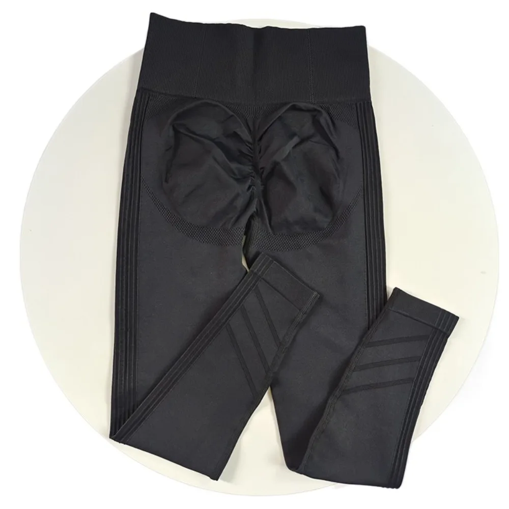 High Waist Yoga Sports Pants Hip-lifting Slimming Sports Fitness Leggings Quick Dry Elastic Yoga Seamless Leggings Running