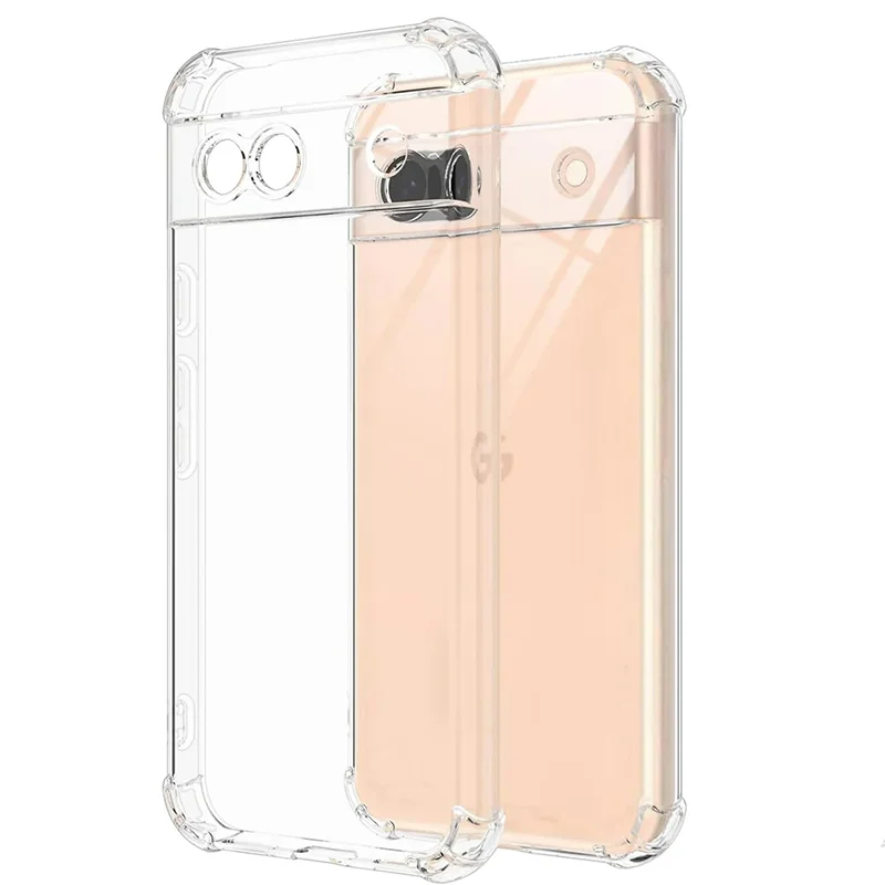 Shockproof Shock Mat Silicone Soft Case For Google Pixel 9 Pro XL 8 7 6 8A 7A 6A Pro Clear Ultra Thin Transparent Back Cover ﻿