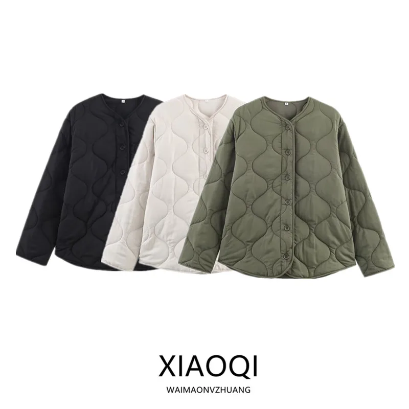 

Зима 202, женское пригородное пальто свободного покроя, длинное све, пышная хлопковая куртка, верхняя одежда, универсальное повседневное пальто на пуговицах