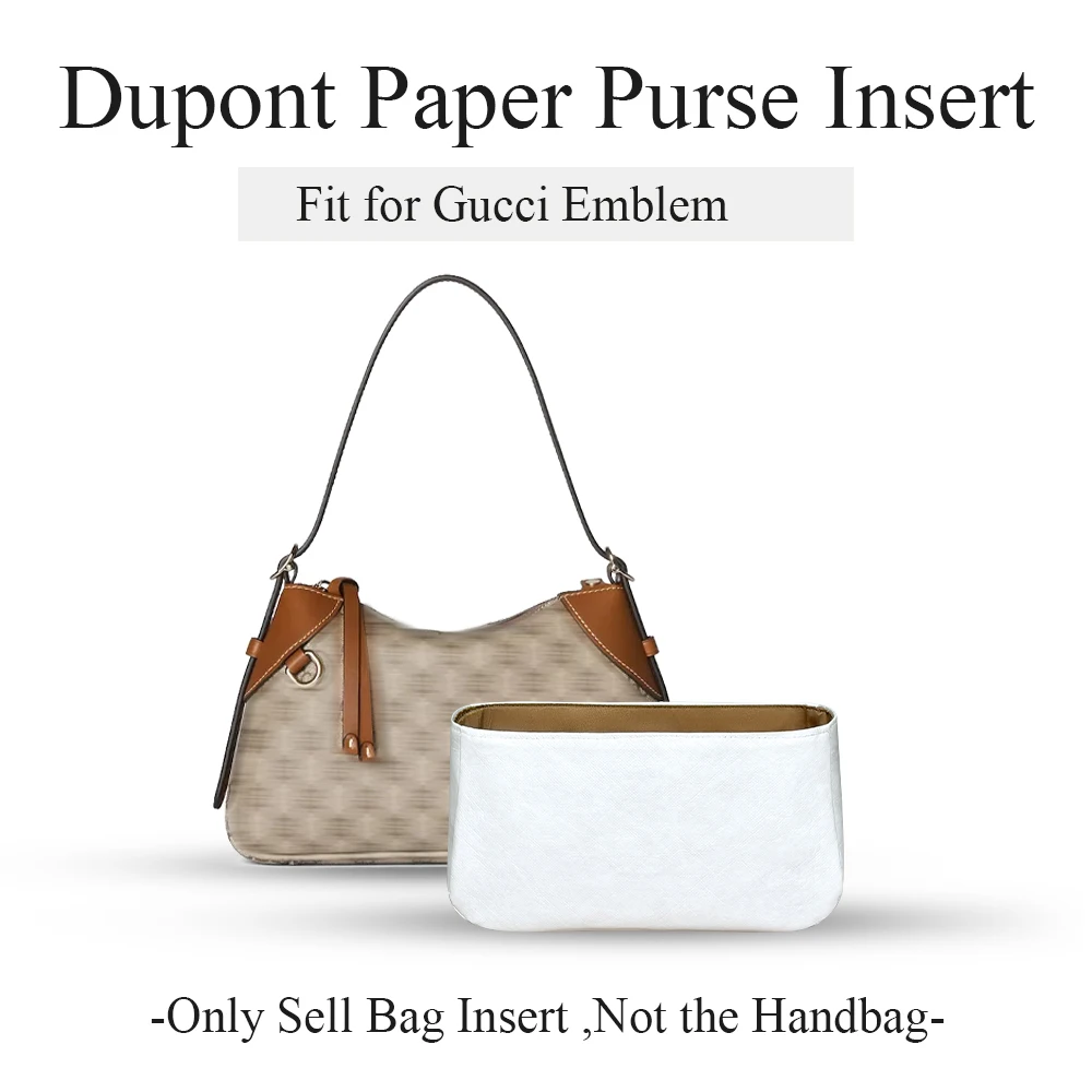 

Dupont Paper Purse Organizer Insert Fit for Gucci Emblem, Small Inside Storage Bag Organizer insert Slim Inner Liner Bag In Bag