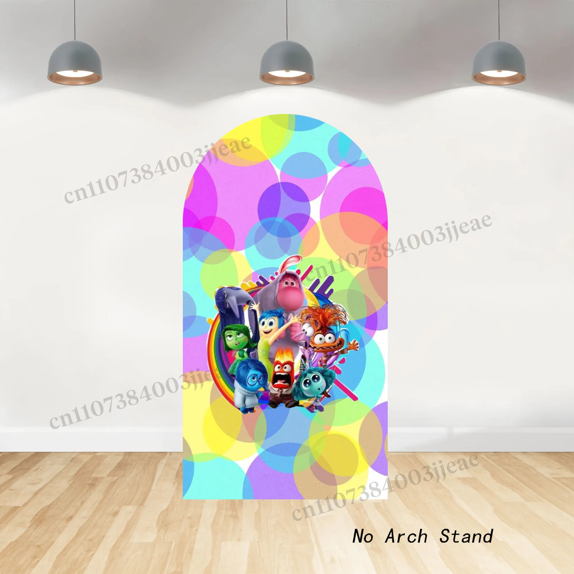 Arch Inside Out Cartoon Backdrop Cover Kids Boys Girls Birthday Party Decorations Baby Shower Background Elastic Fabric Banner