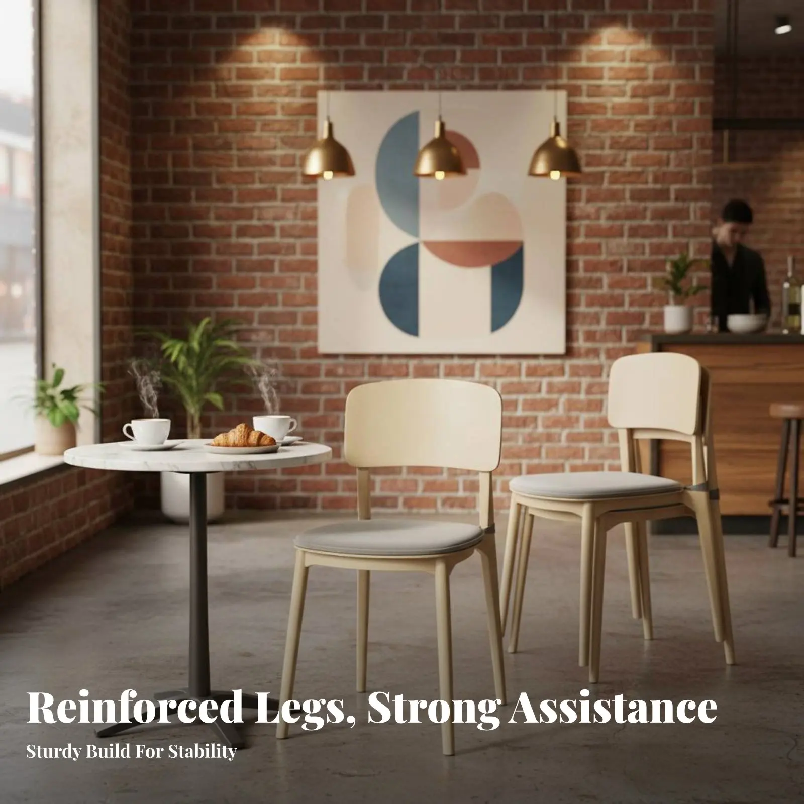 

Molded Plastic Chair Stackable Design Molded Plastic Side Chair Thickened Construction Easy to Clean for Household Users