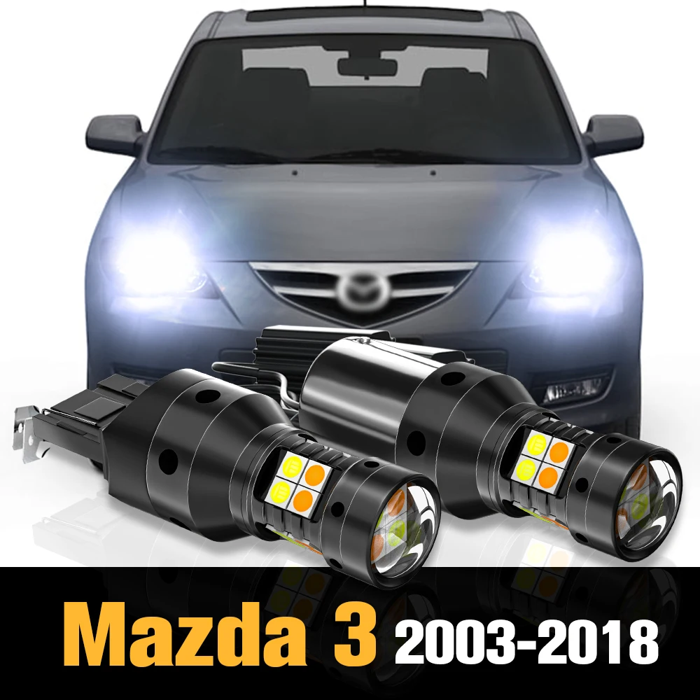 2x Canbus LED Dual Mode Turn Signal+Daytime Running Light DRL Accessories For Mazda 3 BK BL BM BN 2003-2018 2008 2009 2010 2011