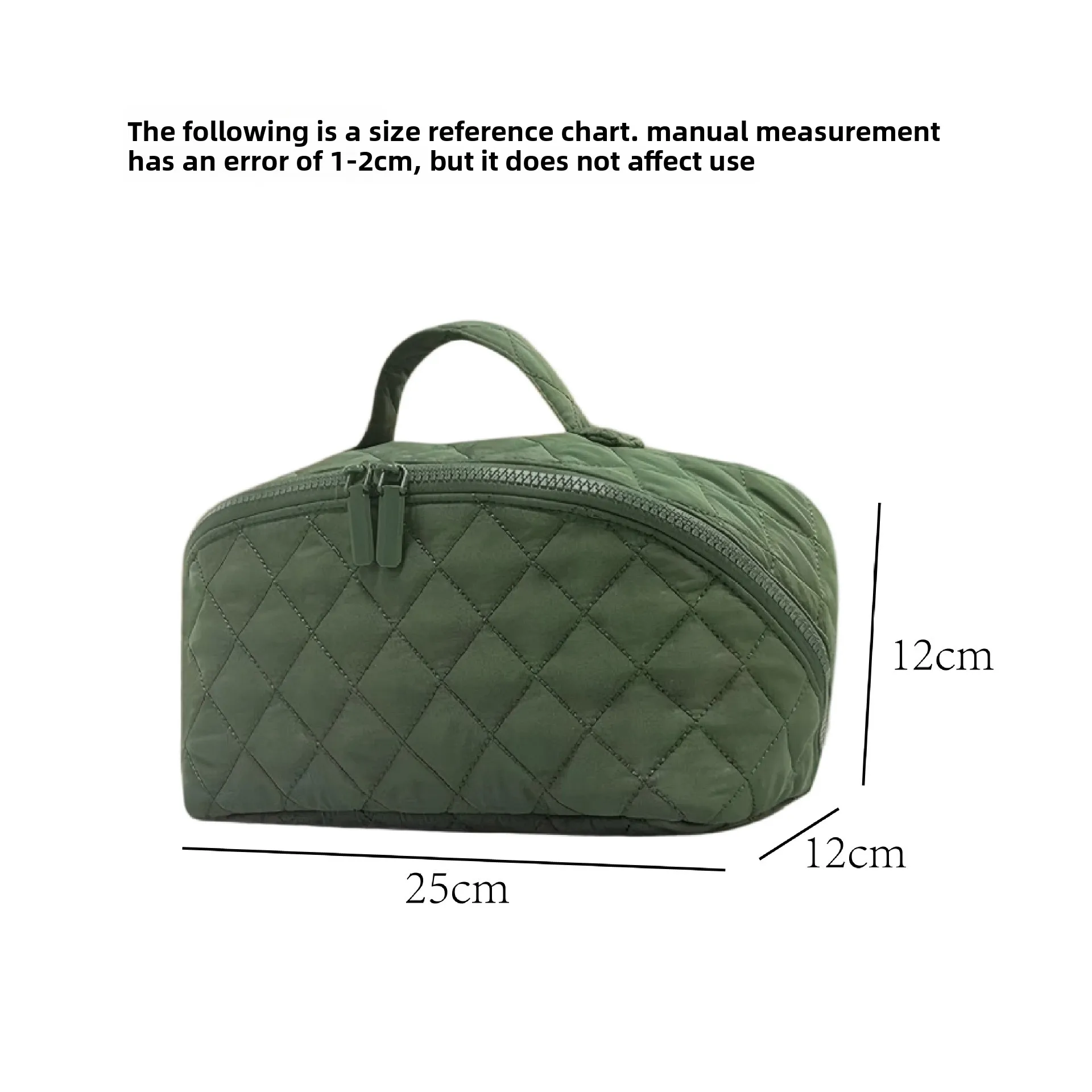 Luxuriöse Gesteppte Kosmetiktasche für Damen, Große Kapazität Make-up Organizer, Reise-Toilettentasche mit Griff – Detail 3