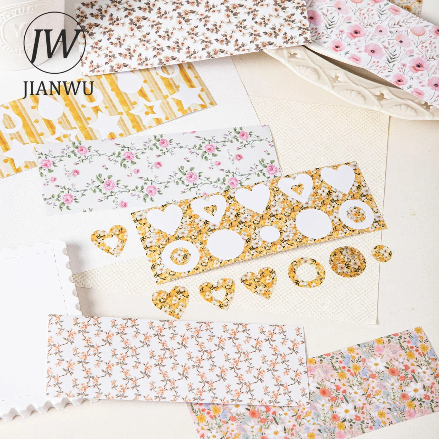 JIANWU Vintage Flower Bloom Landscape Material Collage Scrapbooking Sticker Book Creative DIY Journal Stationery - view 3