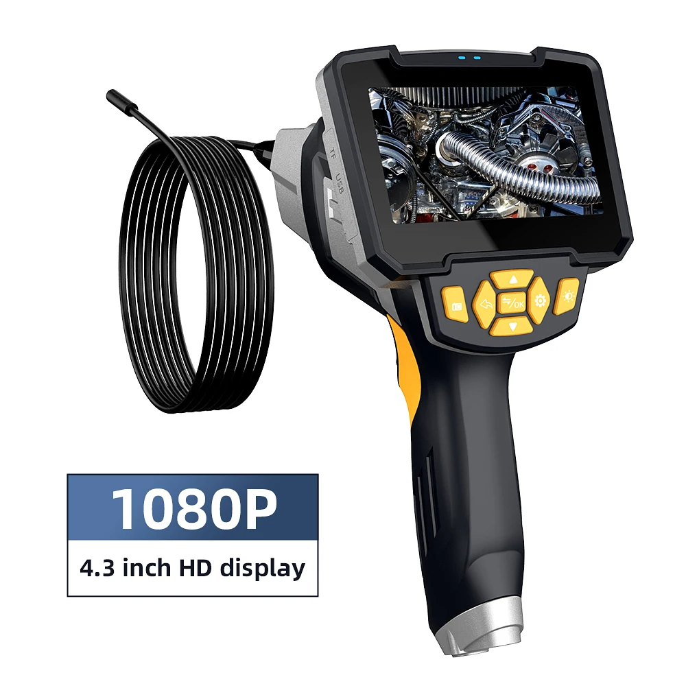 4.3 Inch IPS Screen Endoscope Camera Single Dual Lens HD1080P Video Inspection Borescope Rigid Cable IP68 Waterproof 2600mAh