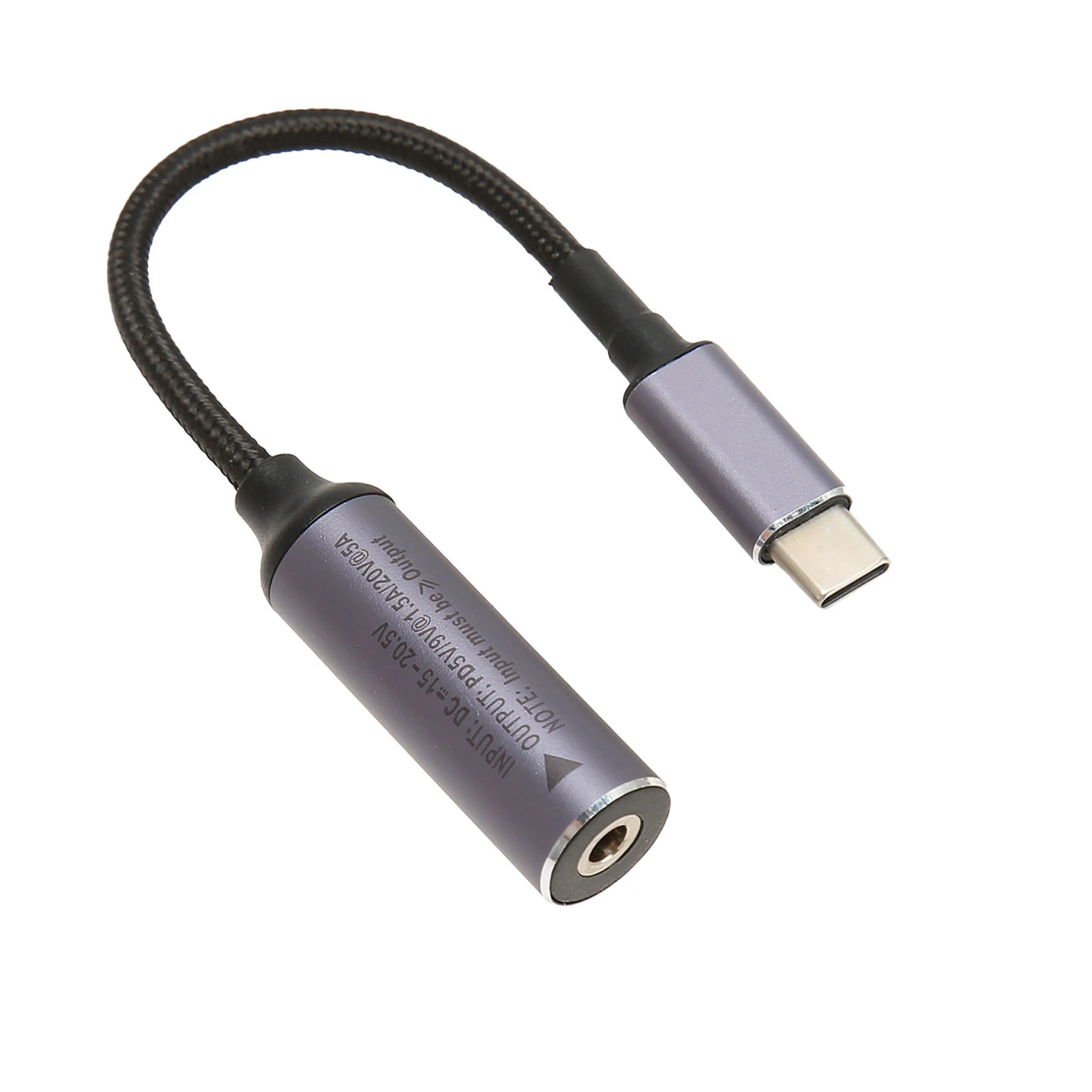 DC to Type C Cable 2.5x0.7mm 100W Female Input to Male Output Auto Identification Type C to DC2507 Cable for PC Phone
