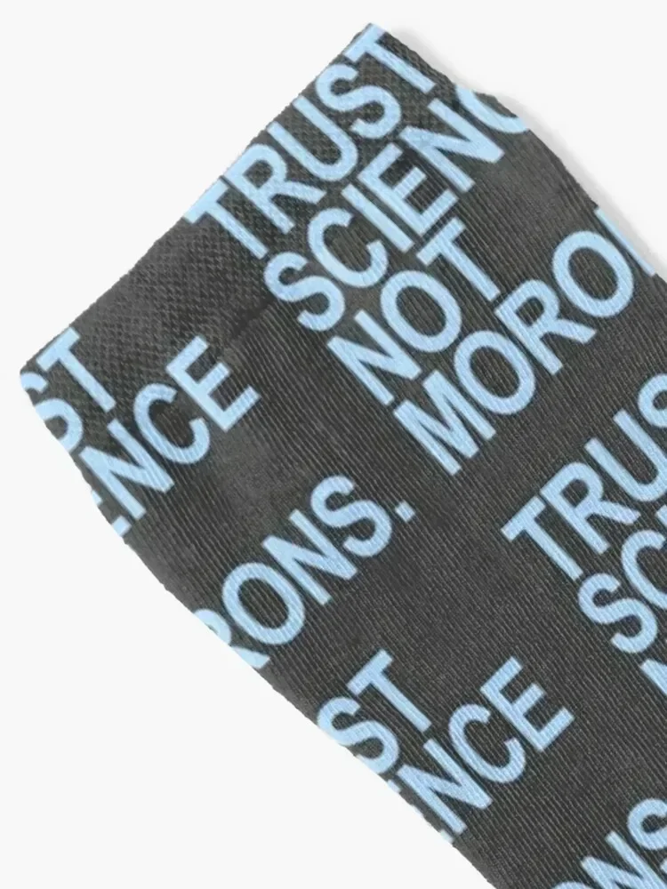 TRUST SCIENCE NOT MORONS (light blue) Socks hiking funny gift christmas gift warm winter Woman Socks Men's