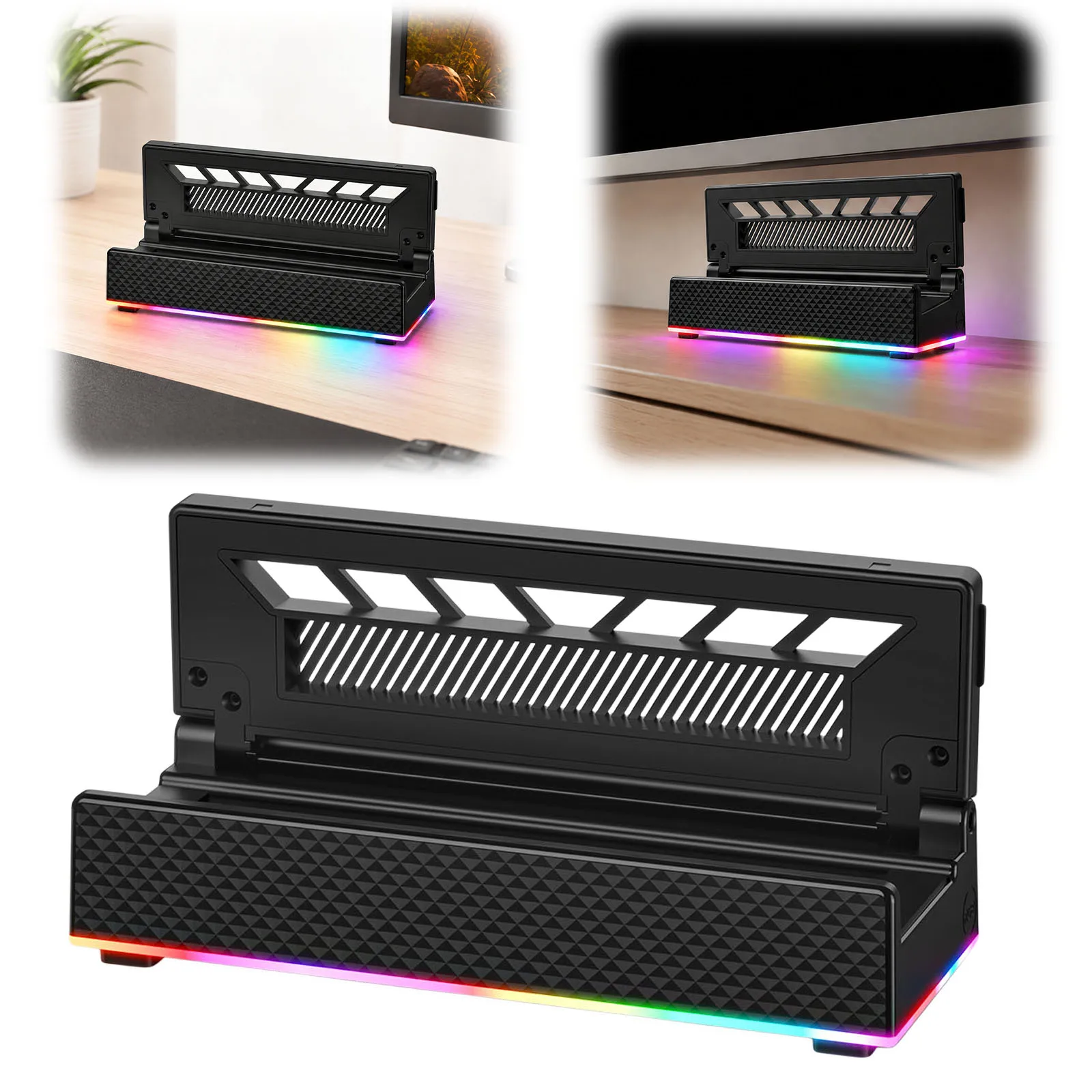 RGB Charging Stand Hub Holder for Steam Deck Docking Station 4K@120Hz HD TV Output Support for ROG Ally Legion Go RGB Adapter