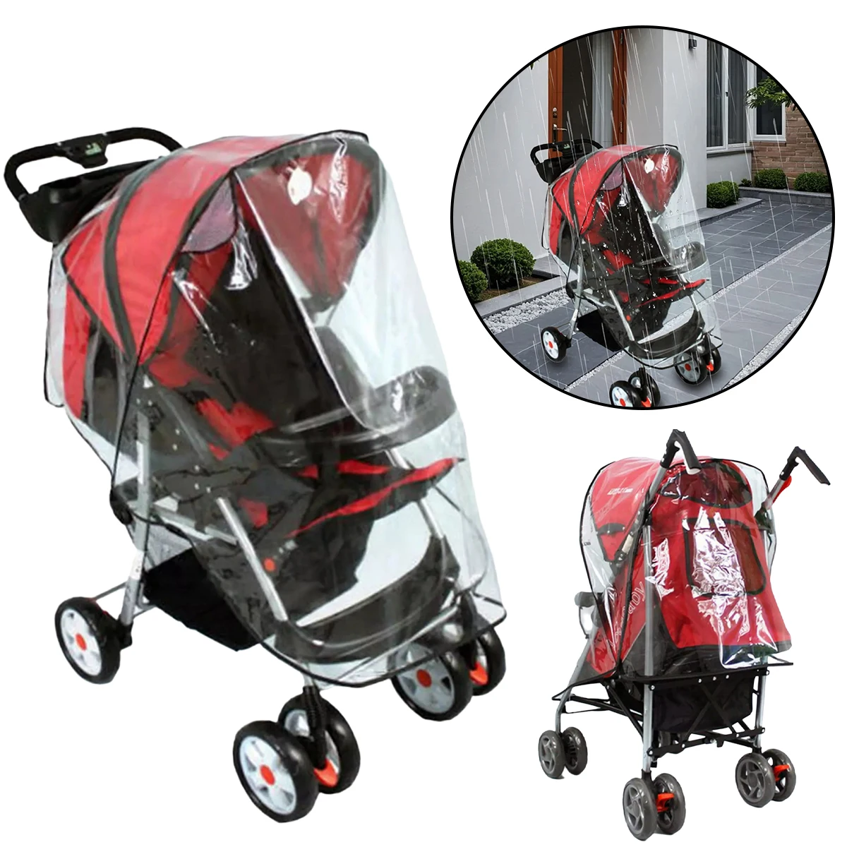 

【not included Baby strollers】1 Pcs Safety EVA Baby Car Rincoat Baby Stroller Accessories Rain Cover Waterproof Cover