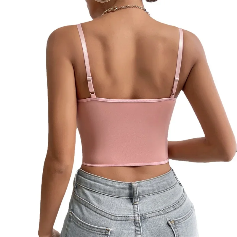 Sexy Lace Cropped Shirt Women Corset Camis Summer Club Crop Tops Ladies Shaper Ropa Blusas Camiseta Mujer Tank Top Woman Clothes