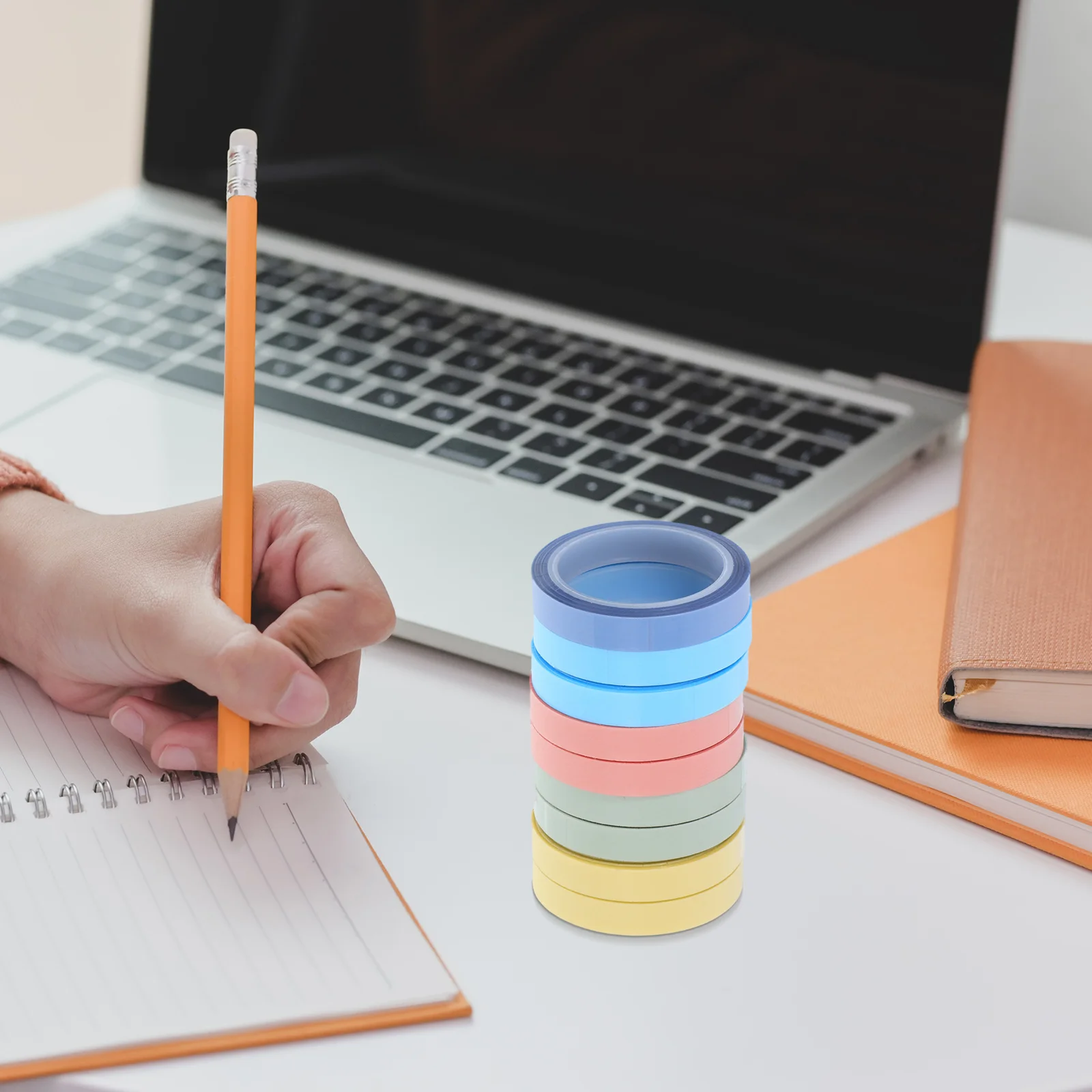 

10 Rolls Clear Writable Sticky Tape Removable Strong Adhesion Labeling Book Annotation Page Markers for Home Office Organization