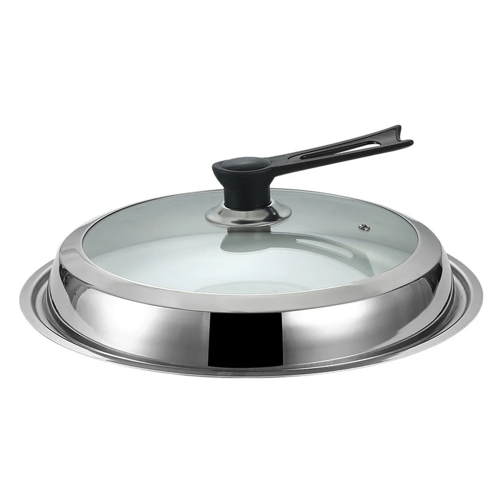 Iron Wok Cover Stainless Steel Lid Specialty Tool Cooking Cover Stand-Up Lid Reliable Strength Set With Iron Wok