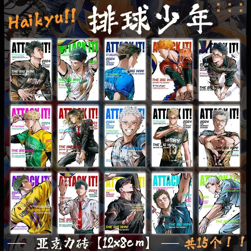 

Anime Haikyuu!! Kozume Kenma Shoyo Hinata Cosplay Acrylic Brick Cartoon Stuck Bricks Card Fiche Collection Adorn Xmas Gift