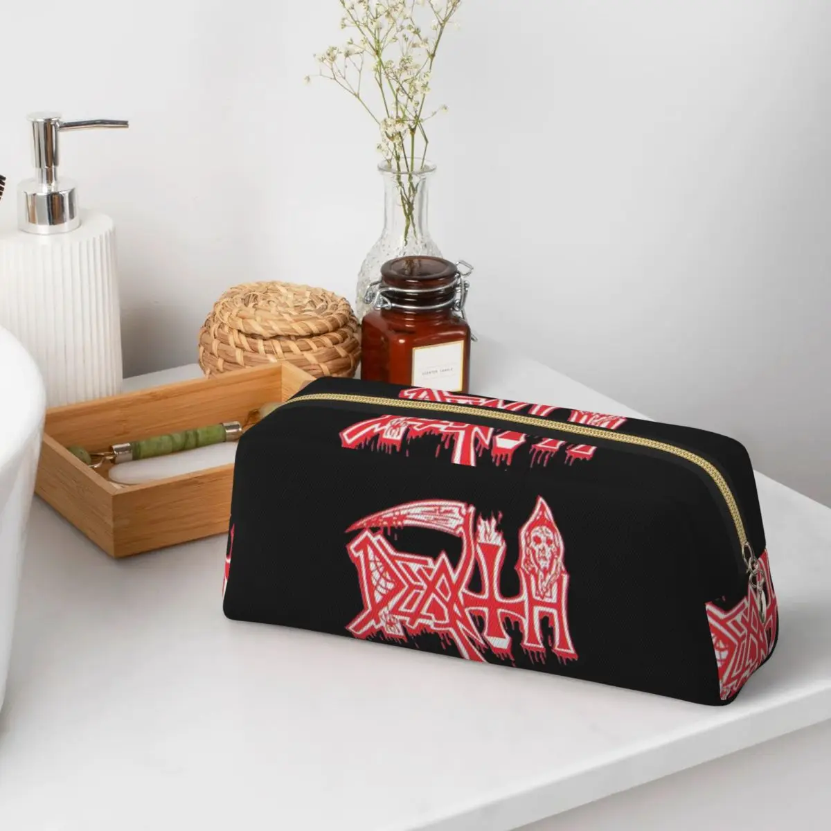 Death Band Rock Band Metal Music Pencil Cases for Students Gifts Pen Box Pencil Bag Pencil Pouch Pen Holder