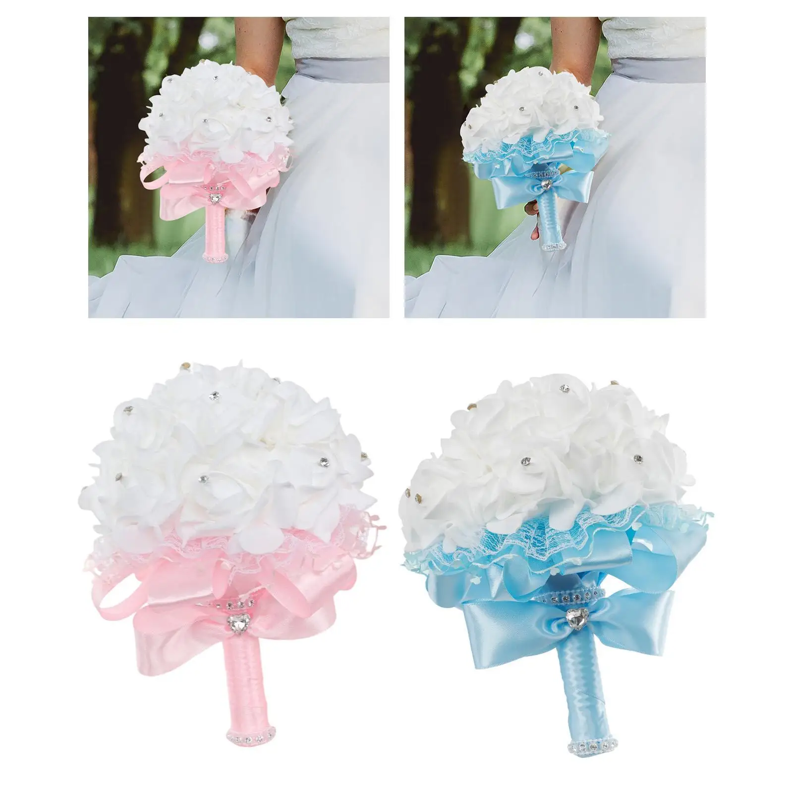 

Wedding Hand Flower Bride Bouquets Decorations Photo Props Artificial Silk