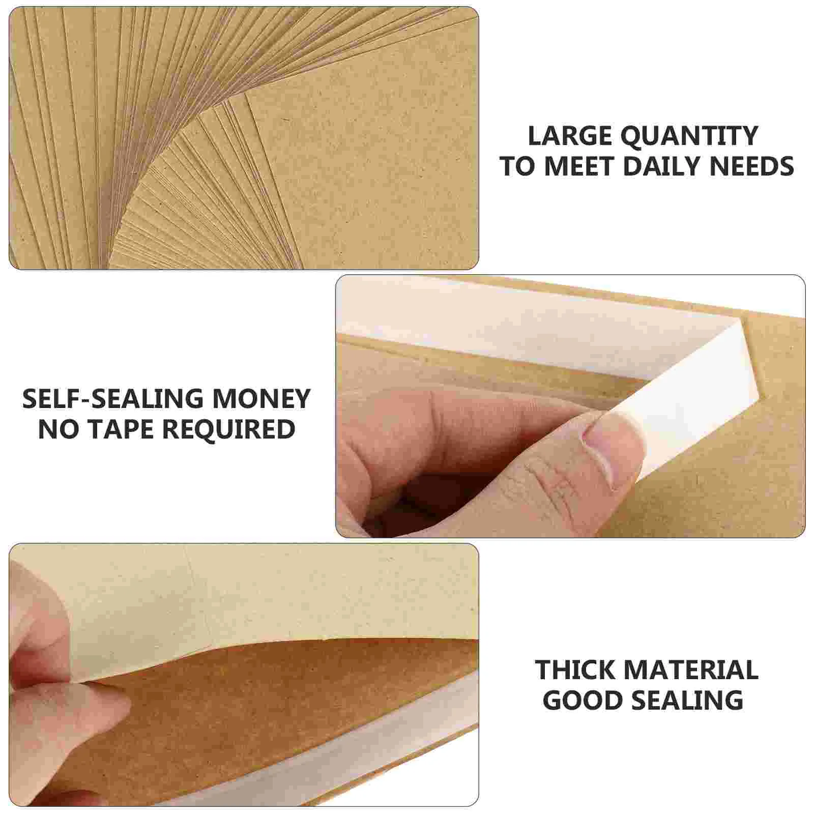 50 Pcs Kraft Envelope Letter Storage Paper Mailing Envelopes Khaki Greeting Cards Blank