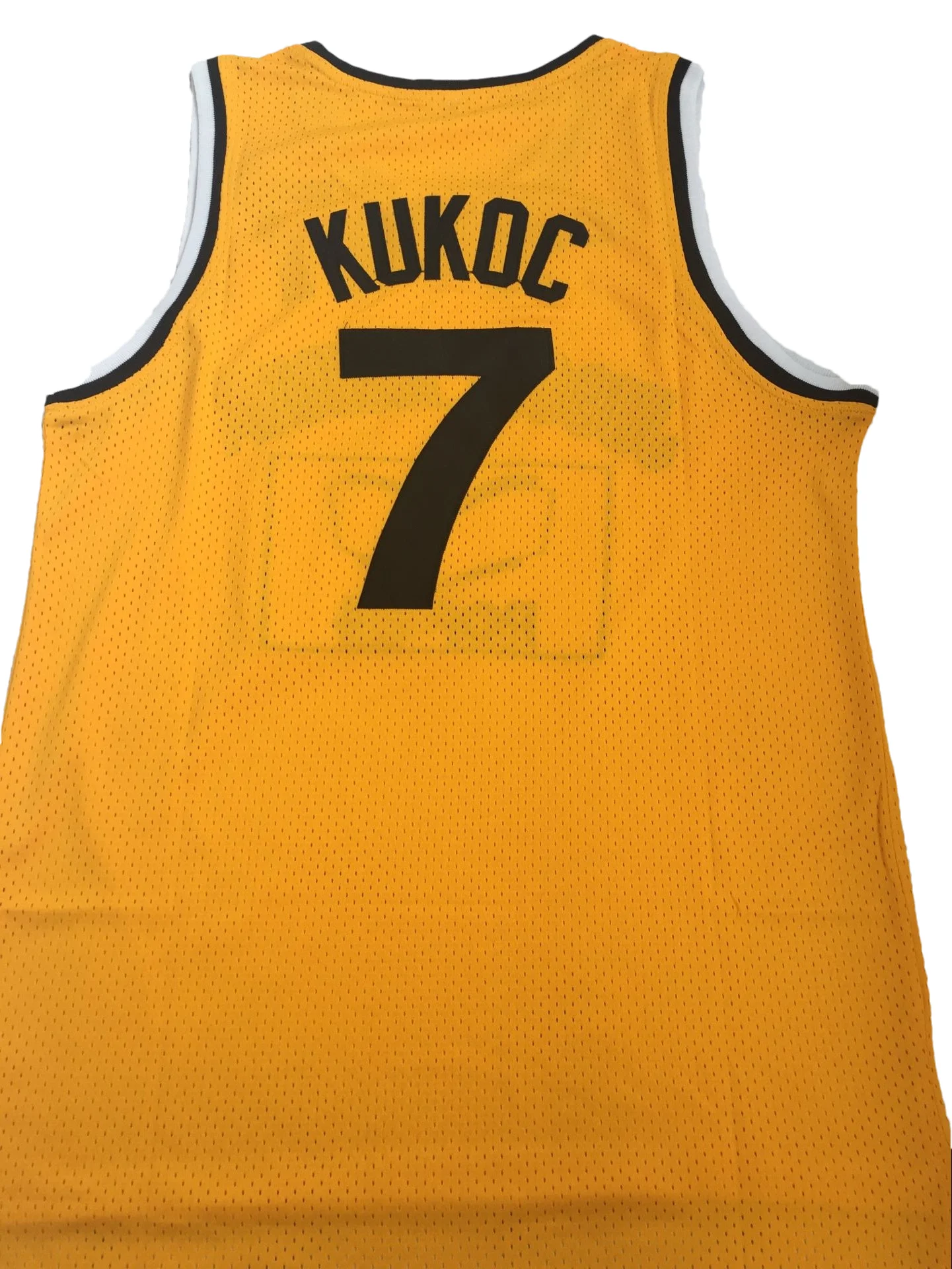 Men Movie version yellow basketball jersey No.7 Croatia JUGOPLASTIKA 7 KUKOC embroidery outdoor quick-drying breathable Shirts