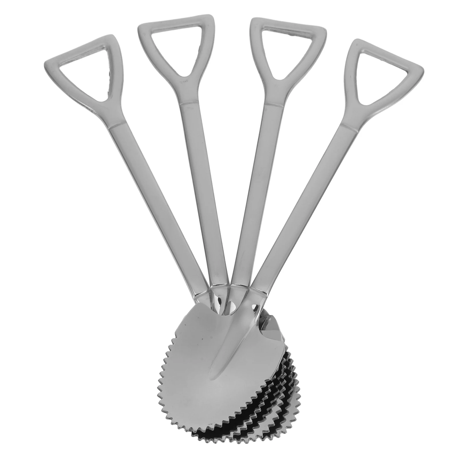 

4 Pcs Stainless Steel Watermelon Scraper Fruit Spoons Serrated Edge Kitchen Tool Easy Clean Non Slip Handle Peach Spoons
