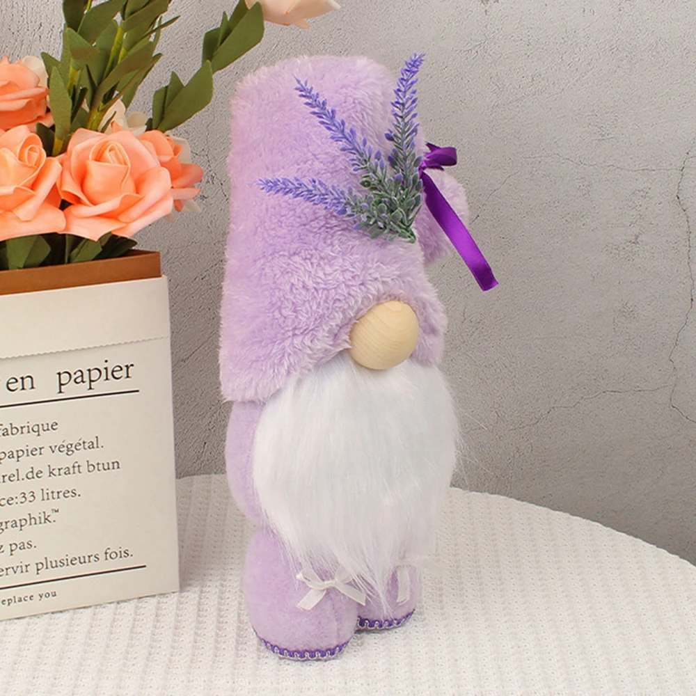 Lavender Gnomes Swedish Gnomes Faceless Doll Handmade Purple Tiered Tray Decor Plush Spring Gnome Garden Farmhouse Kitch Decor