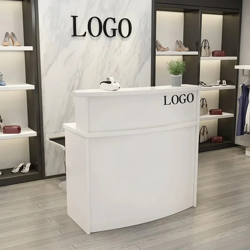 Modern Reception Desk Customized Wood Restaurant Shop Cashier Desks Commercial Furniture Bar Table Supermarket Front Desk f