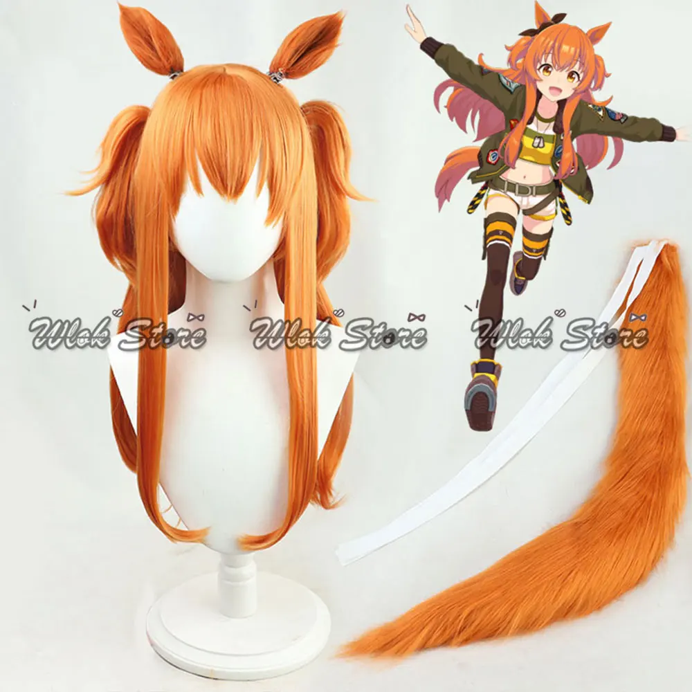 

Umamusume Pretty Derby Mayano Top Gun Косплей Парик Оранжевый Синтетический Парик и Уши Хвост Женщины Аниме Хэллоуин Карнавальный Опора ﻿