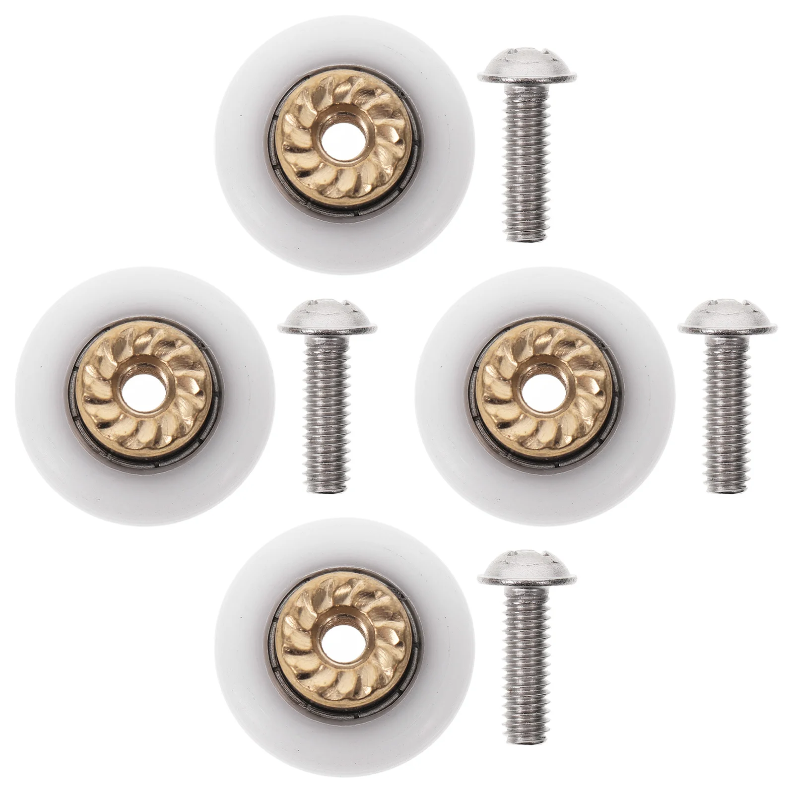 

4pcs Bathroom Sliding Door Rollers Nylon Bearing Pulley Wheels For Shower Glass Door Replacement Parts Durable Smooth Quiet
