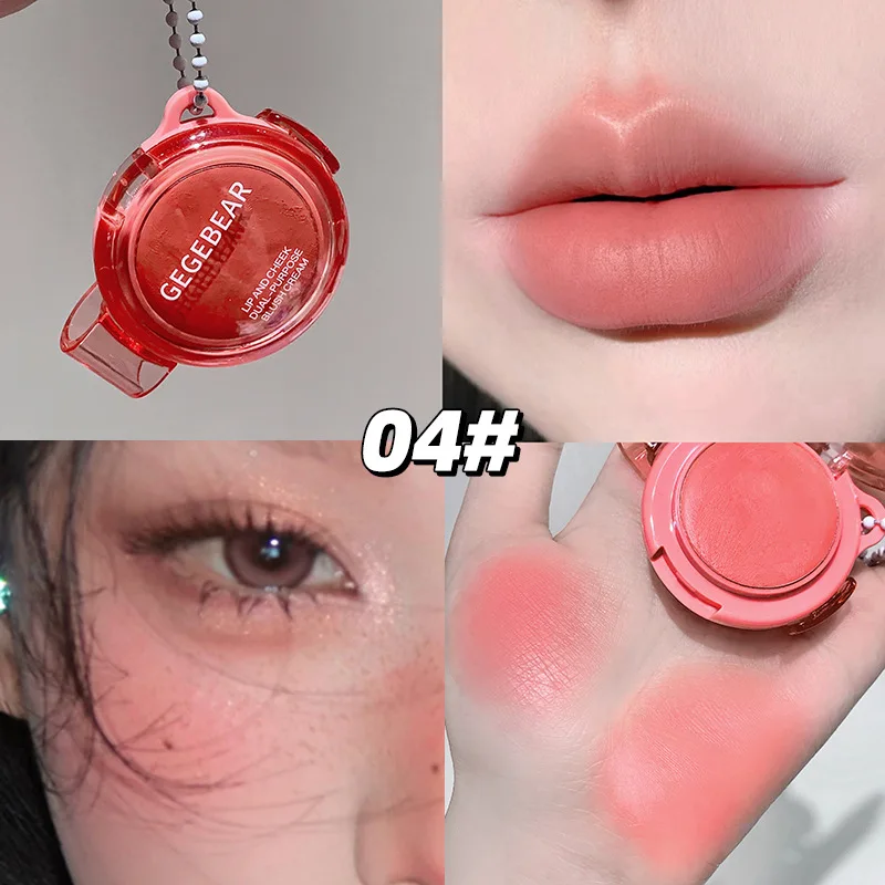 Gege Bear Natural Cream Blush Cheek Color Stick Dual Use Lip And Cheek Gift For Beauty And Health Makeup Fans