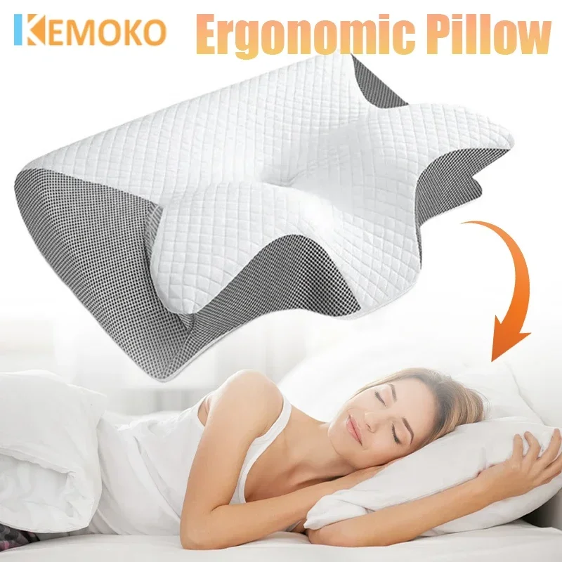 

1pc Memory Foam Cervical Pillow Relaxing Cervical Slow Rebound Neck Pillow Pain Relief Sleeping Orthopedic Pillow Beding care