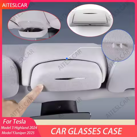 For Tesla Model Y Juniper Glasses Case Wear-Resistant Sunglasses Holder Storage Box Model 3 Highland Eyeglasses Organizer Case