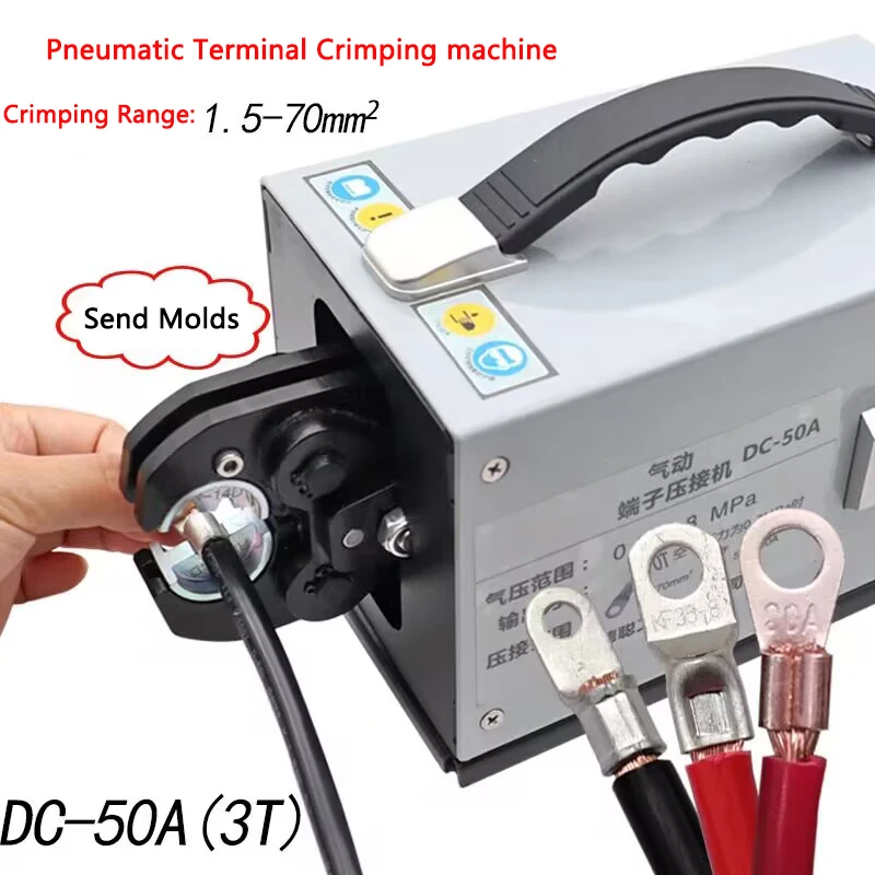 

Pneumatic Terminal Crimping machine Cold pressing Bare terminals SC4-70mm2 DC-50A Multifunctional Crimping Pliers With Molds