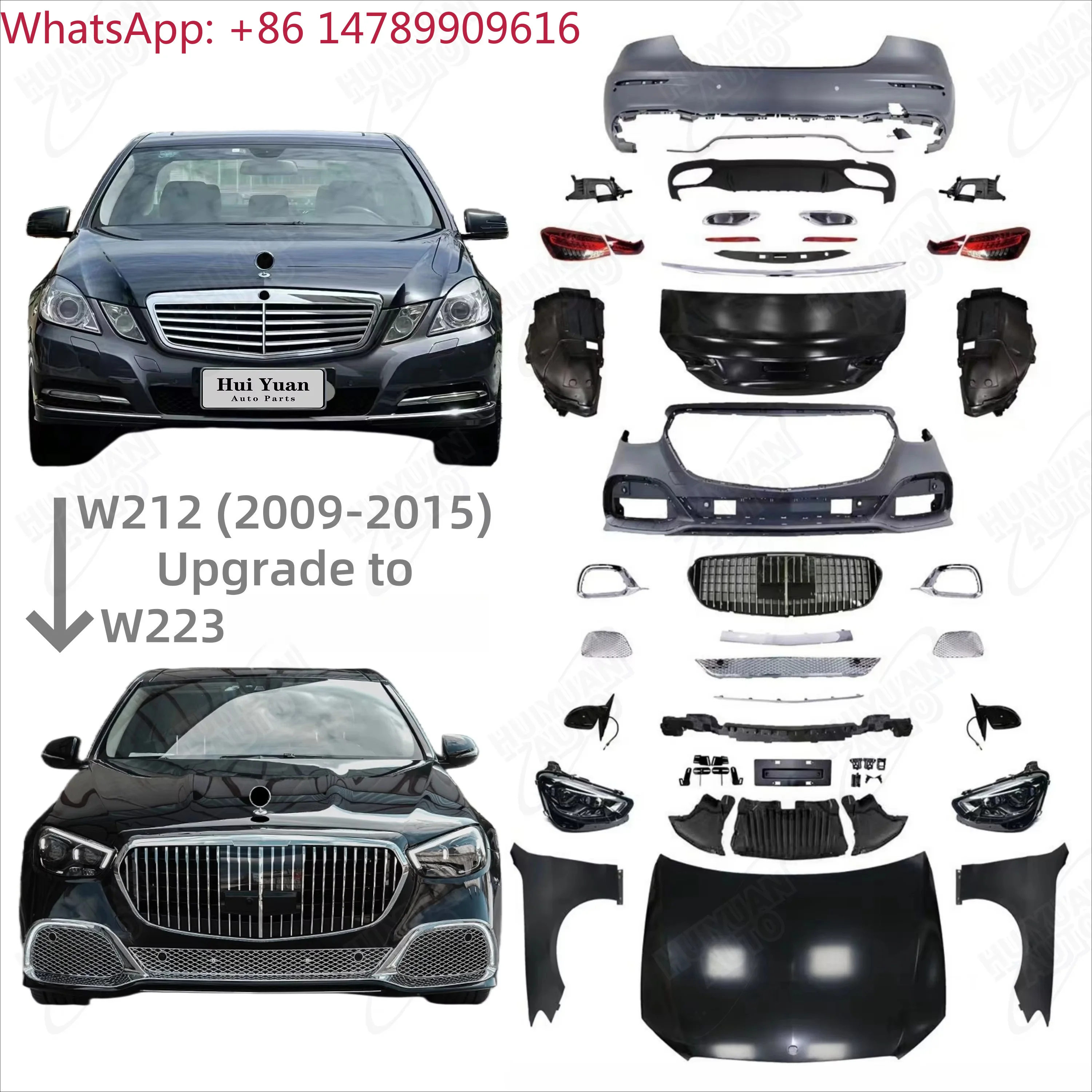

Car Body Kit For Old-to-new ConversionCar Bumpers Contain Front And Rear Bumper Ille Auto Lamps For E W212 2009-2015 Change To