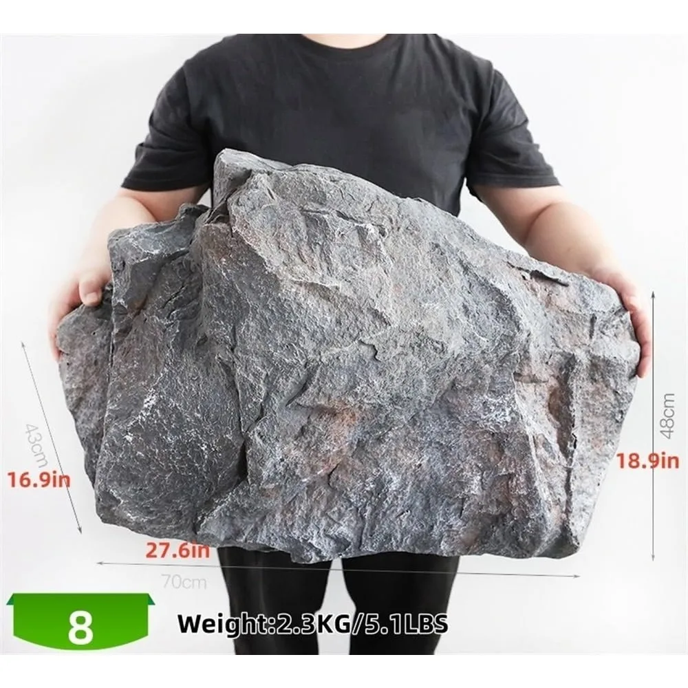 Lightweight Fake Rocks, PU Foam Well Cover Rock, Artificial Plants Decorative Stones (Yellow, 27.6x18.9x16.9in)
